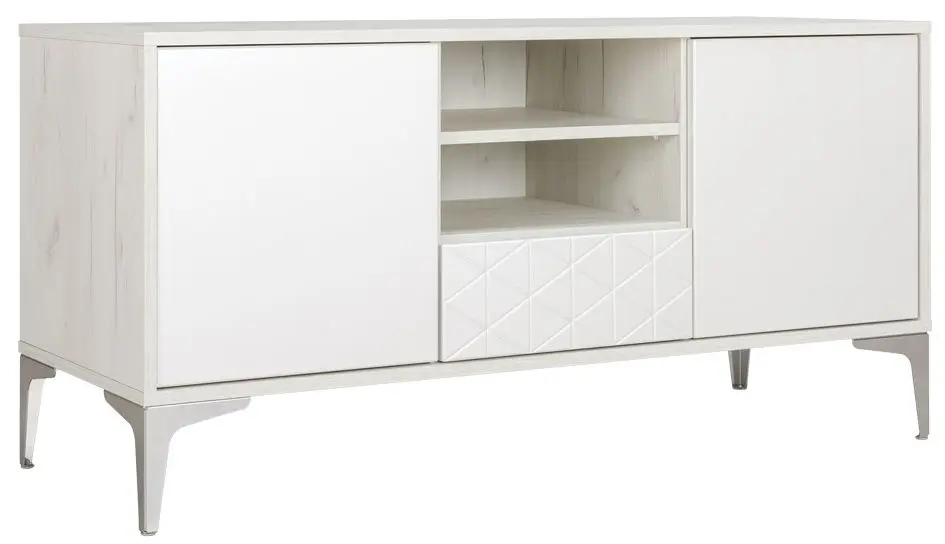 Тумба РТВ Mobi Марципан 13.265 (Дуб Крафт Белый/Шагрень Платина)