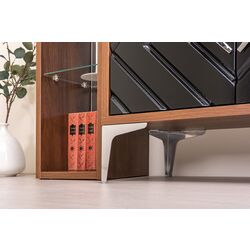 Tumba pentru TV Muar 13.261  (Walnut Select Fireplace/Black Gloss) Thumb