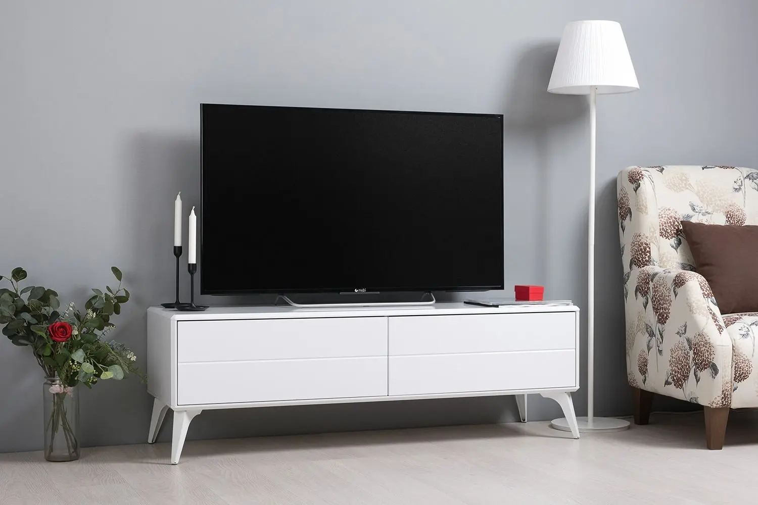 Tumba pentru TV Mobi Speys 13.64 (Premium White/Gloss White)