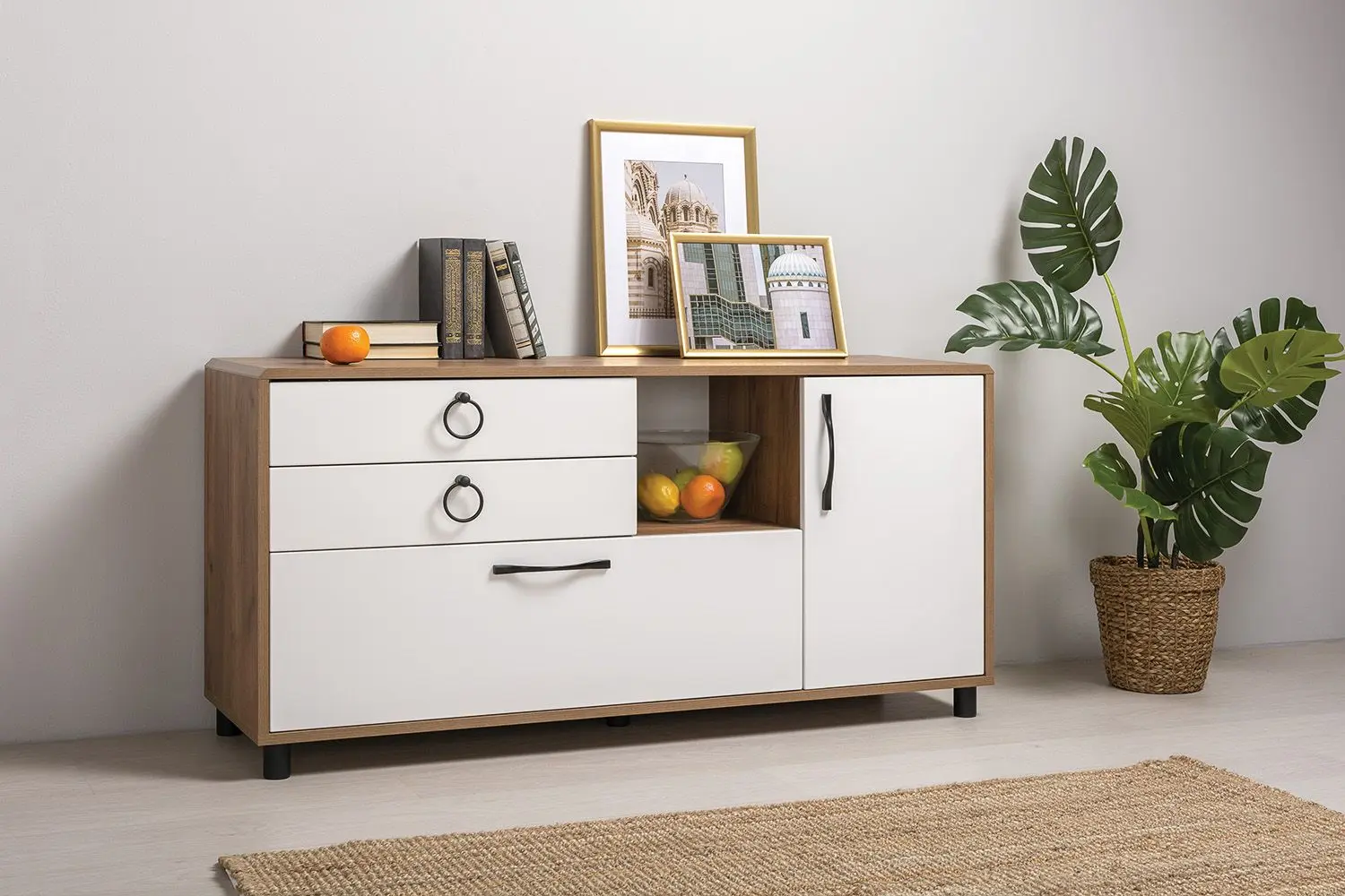 Tumba pentru TV Mobi Vintaj 13.283.07 (Tobacco Craft Oak/Milk Soft)