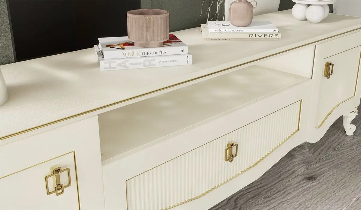 Тумба РТВ ModaLife Hurrem 205 (White/Gold) - 5