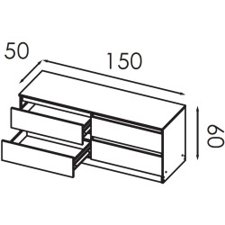 Тумба РТВ Modern Komfi ТВ1 150cm (Brandy Castello Oak/Craft Oak White) Thumb