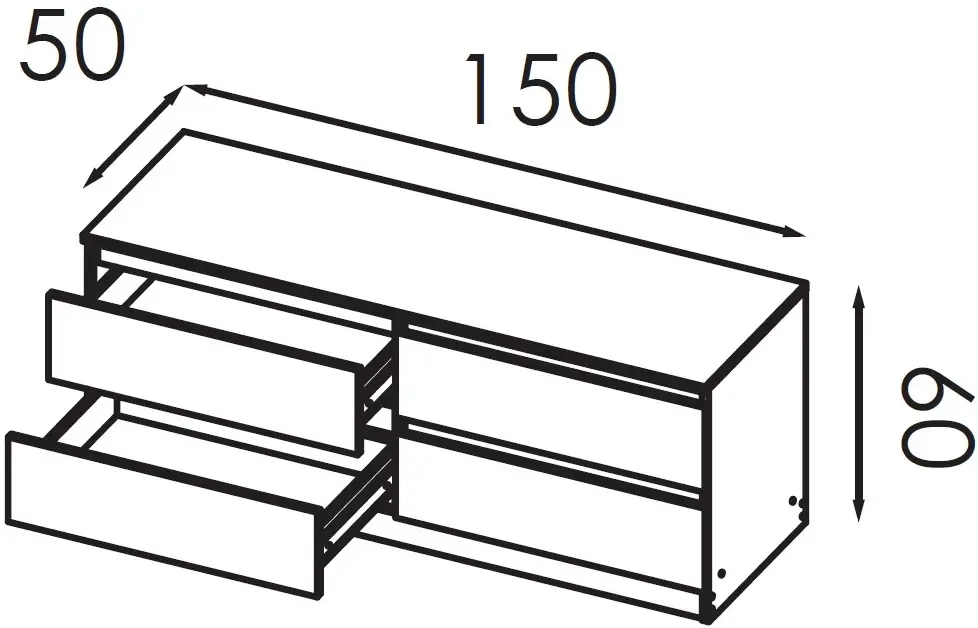 Тумба РТВ Modern Komfi ТВ1 150cm (Brandy Castello Oak/Craft Oak White)