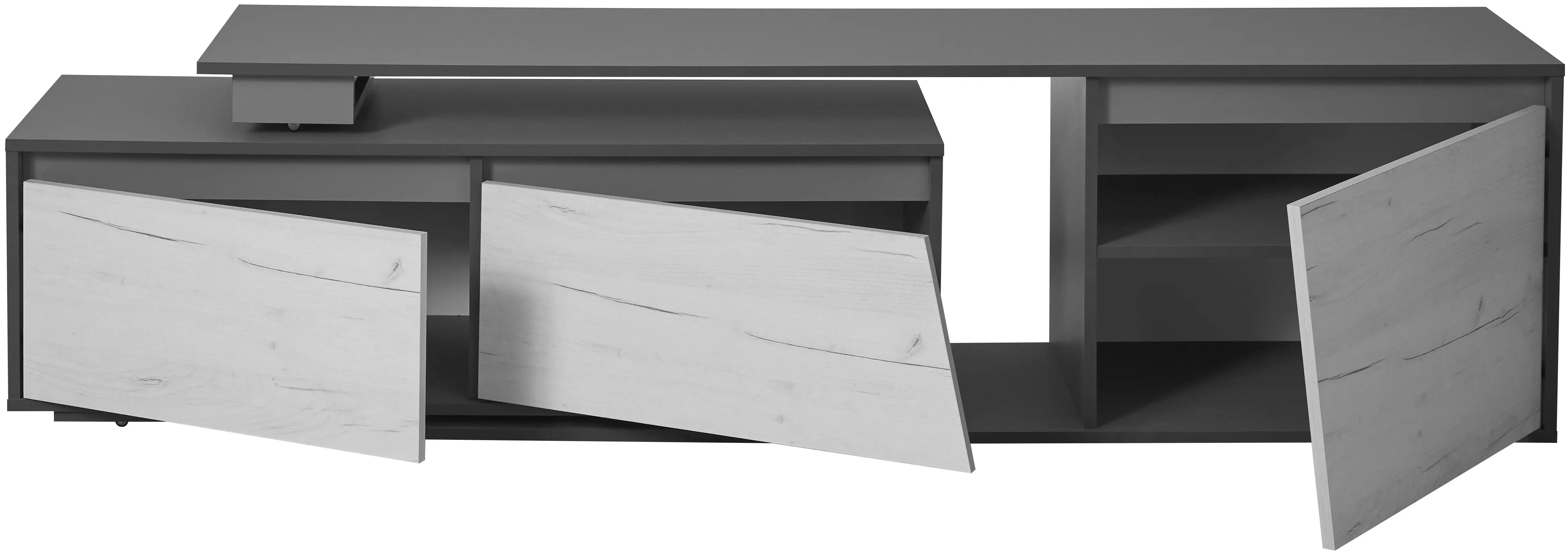 Tumba pentru TV Modern Komfi TV2 210+70 (Brandy Castello Oak/Craft Oak White)