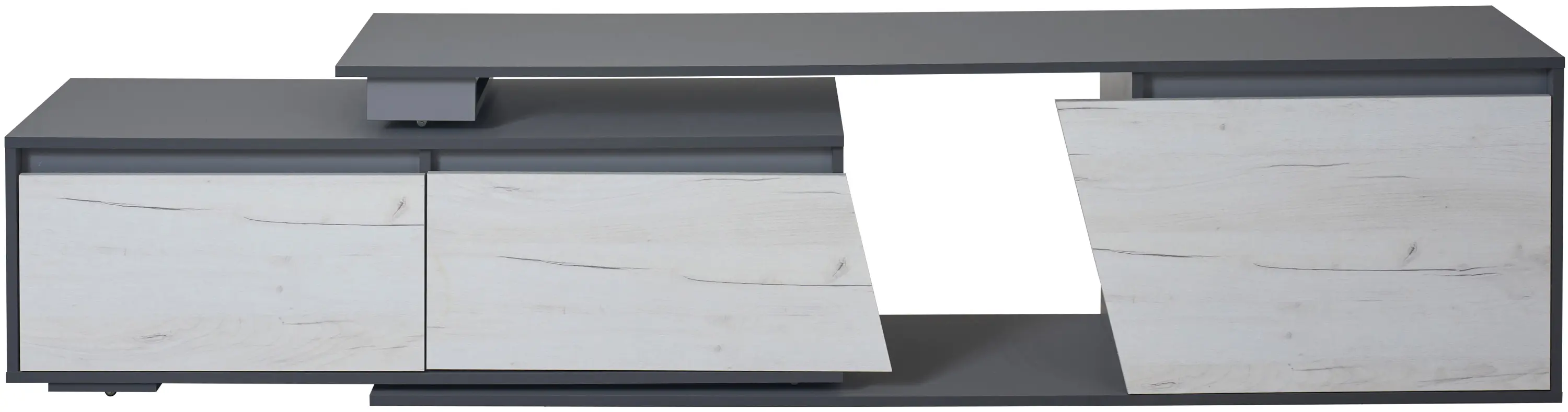 Tumba pentru TV Modern Komfi TV2 210+70 (Slate Gray/Craft Oak White)