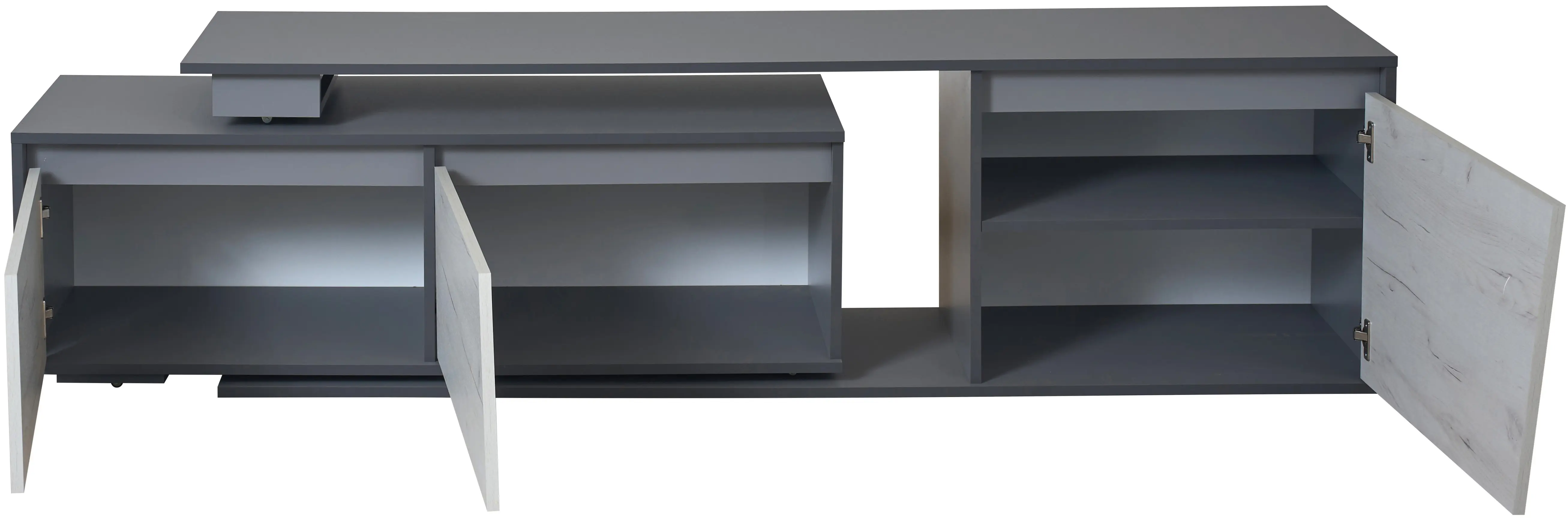 Tumba pentru TV Modern Komfi TV2 210+70 (Slate Gray/Craft Oak White)