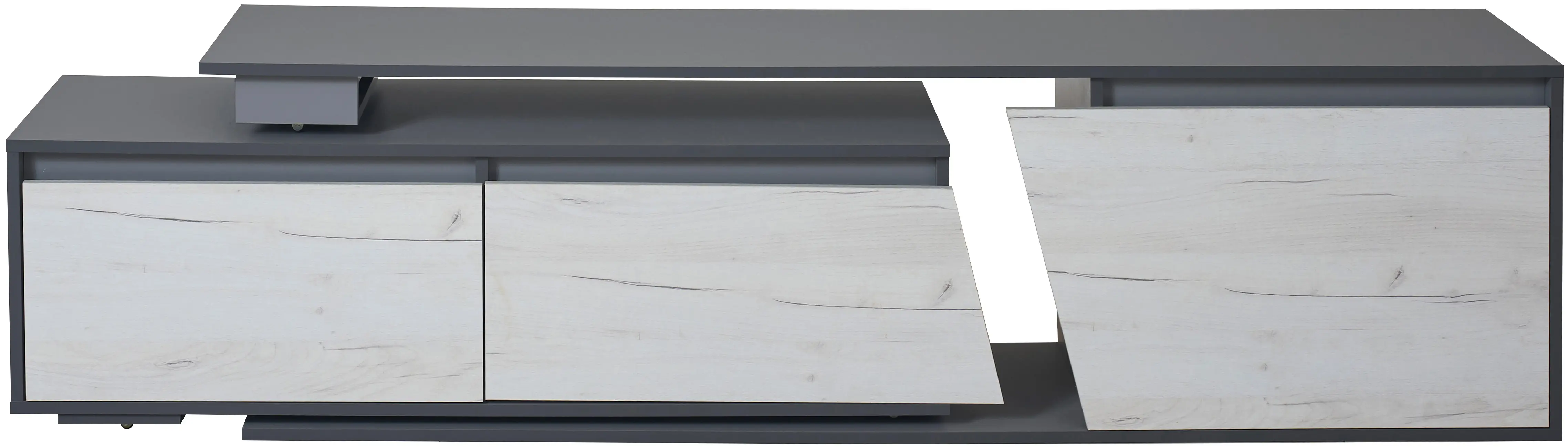 Tumba pentru TV Modern Komfi TV2 210+70 (Slate Gray/Craft Oak White)