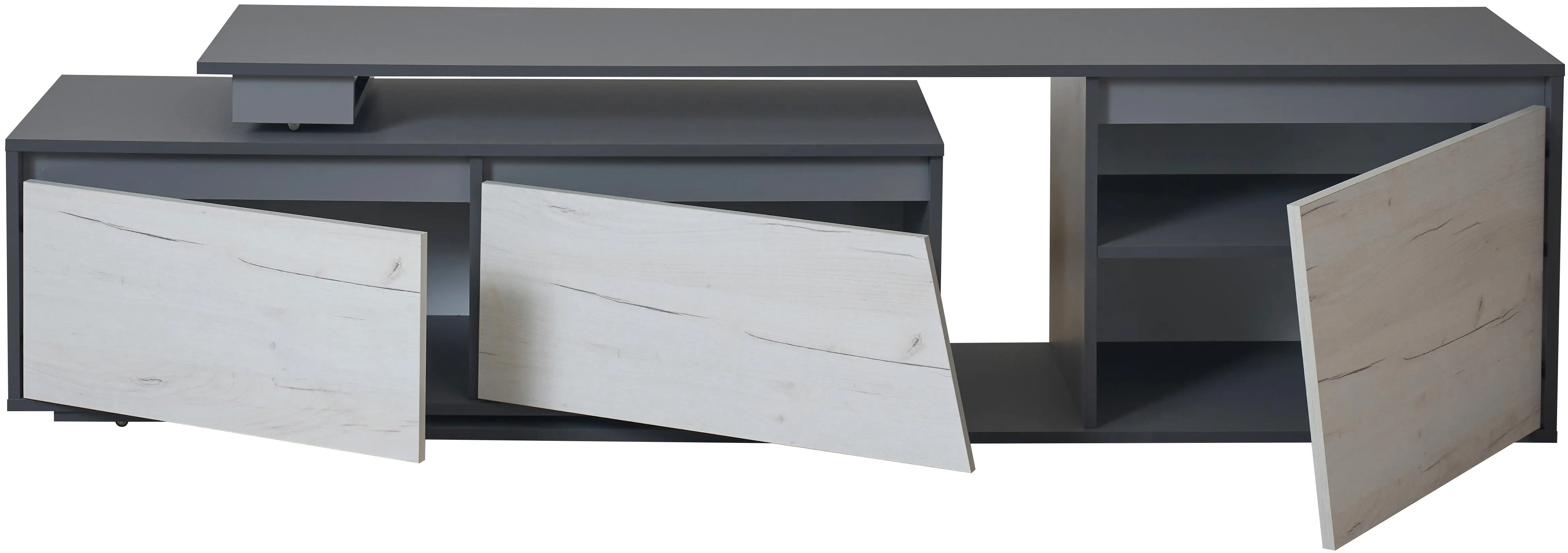 Tumba pentru TV Modern Komfi TV2 210+70 (Slate Gray/Craft Oak White)