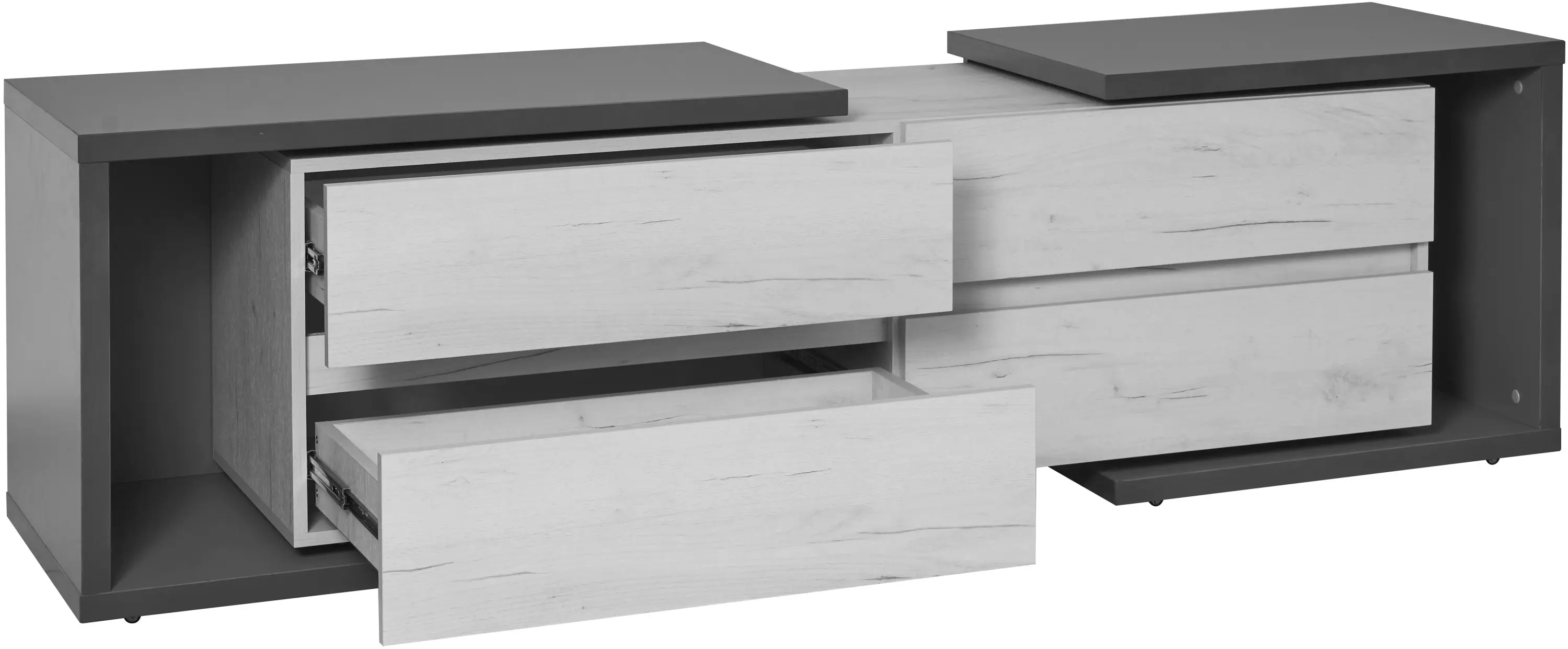 Тумба РТВ Modern Komfi ТВ3 160+100 (Brandy Castello Oak/Craft Oak White)