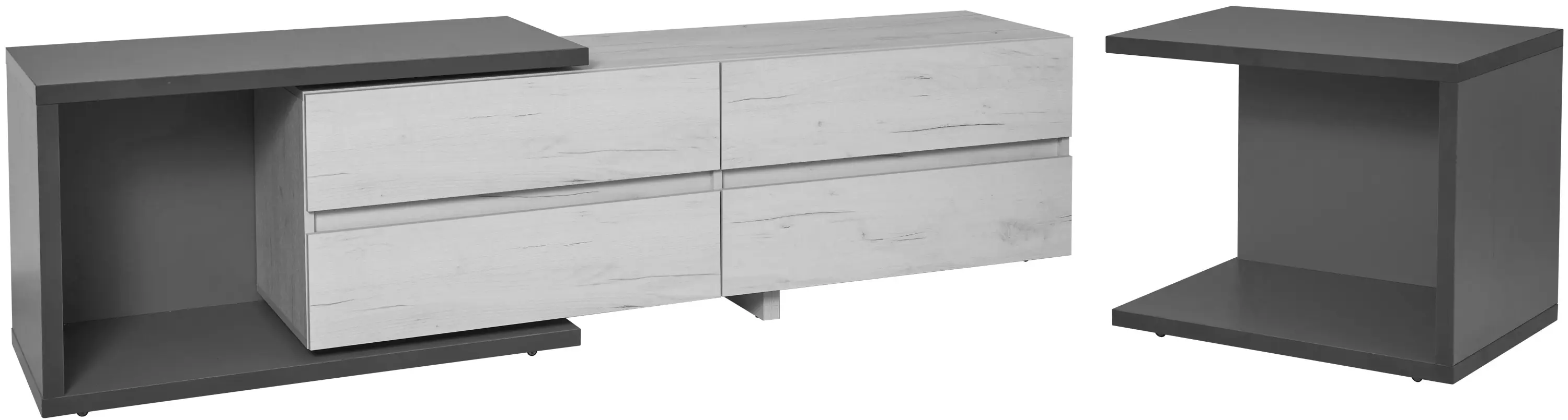Tumba pentru TV Modern Komfi TV3 160+100 (Craft Oak White)