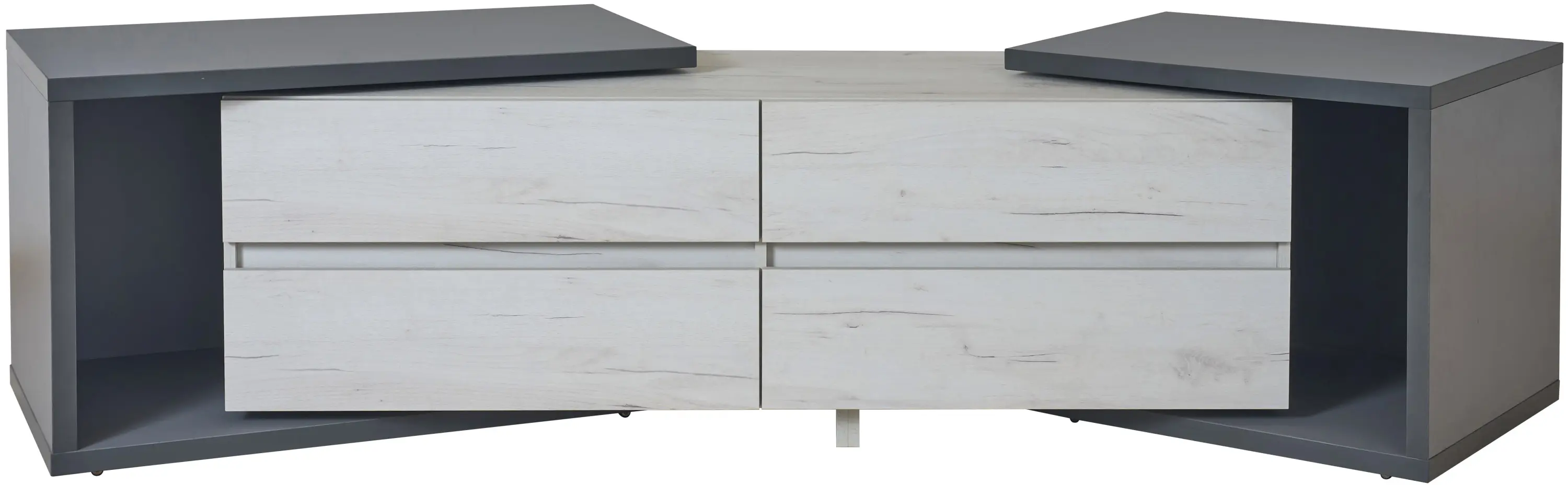 Tumba pentru TV Modern Komfi TV3 160+100 (Slate Gray/Craft Oak White)