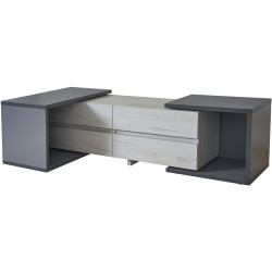 Tumba pentru TV Modern Komfi TV3 160+100 (Slate Gray/Craft Oak White) Thumb