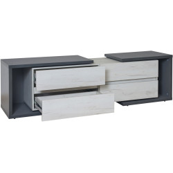 Tumba pentru TV Modern Komfi TV3 160+100 (Slate Gray/Craft Oak White) Thumb