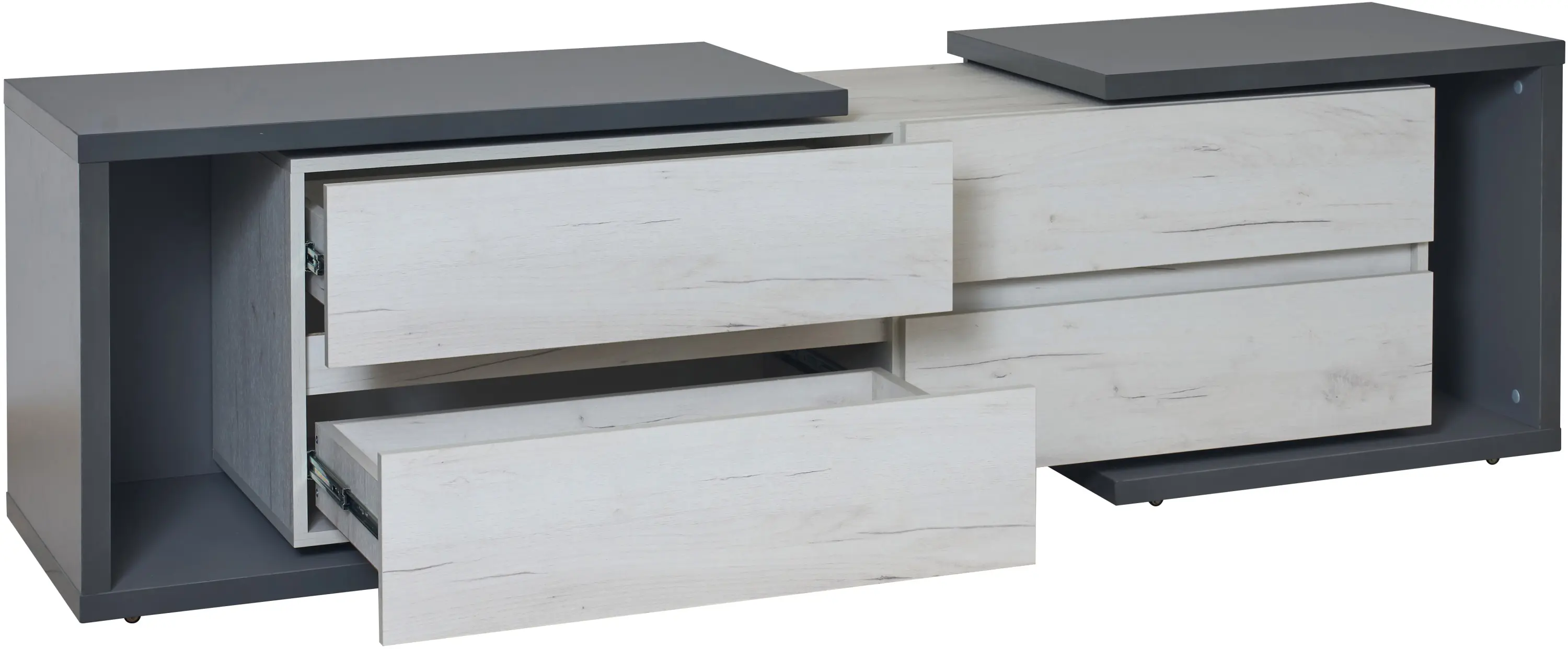 Tumba pentru TV Modern Komfi TV3 160+100 (Slate Gray/Craft Oak White)