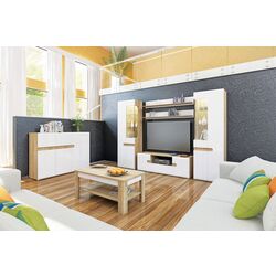 Tumba pentru TV Неман Leonardo МН-026-02 (Sonoma Oak/White Semi-Gloss) Thumb