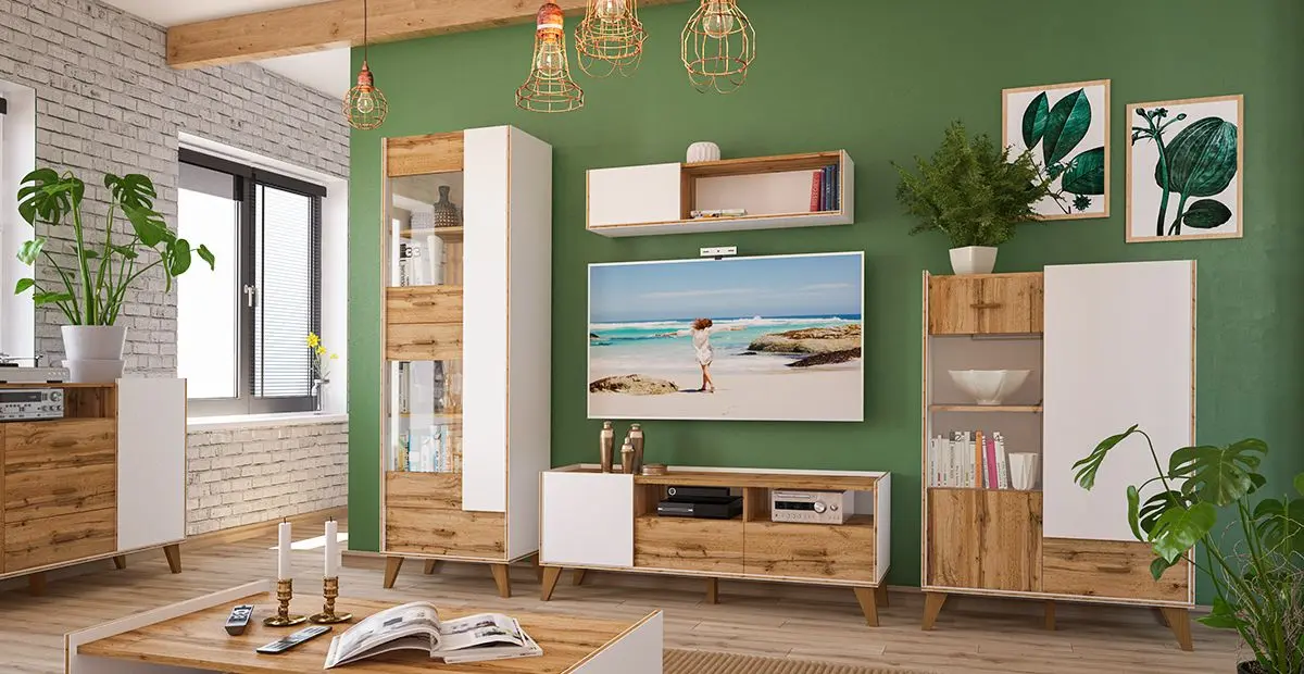 Tumba pentru TV Неман Skandi МН-036-03 (Wotan Oak/White)