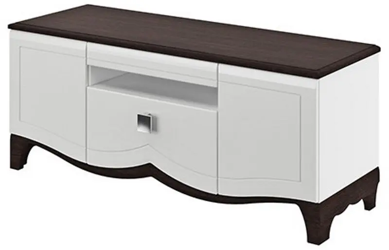 Tumba pentru TV Неман Tiffani МН-122-16 (Wenge/White Semi-Gloss)