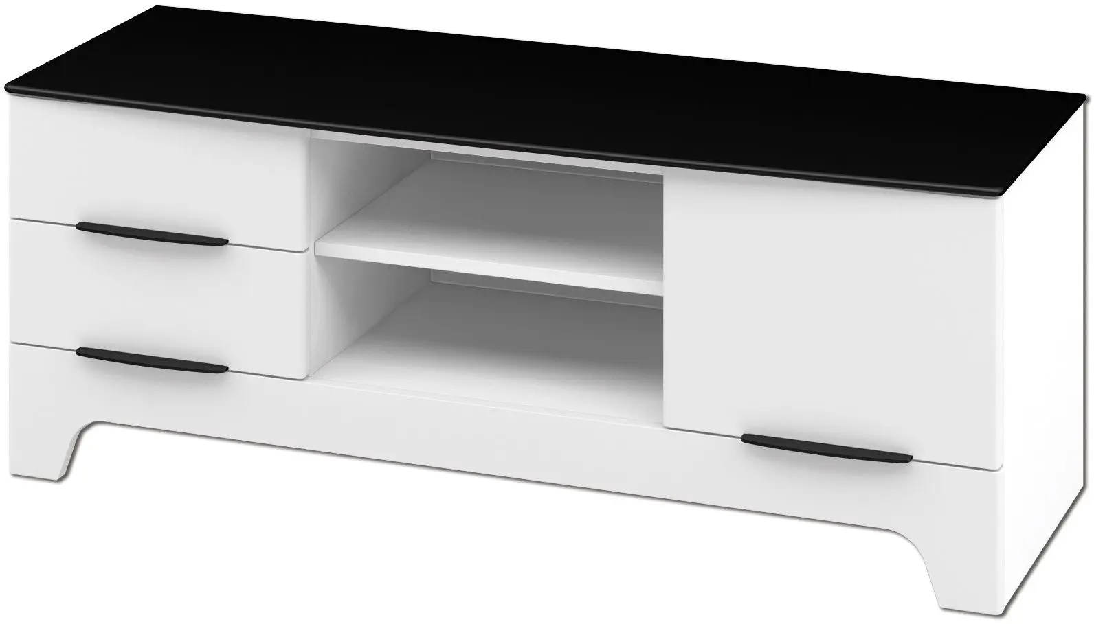 Tumba pentru TV Неман Verona МН-128-06 (Gloss White/Matt Black)