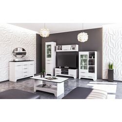 Tumba pentru TV Неман Verona МН-128-06 (Gloss White/Matt Black) Thumb