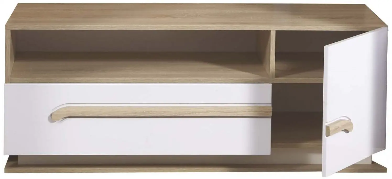 Tumba pentru TV Олмеко Dora 30.04-02 (Sonoma Oak/White Gloss) - 2