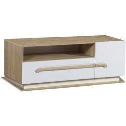 Тумба РТВ Олмеко Дора 30.04-02 (Дуб Сонома/Белый Глянец)