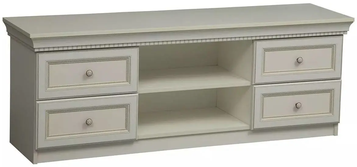 Tumba pentru TV Олмеко Elmira 40.05 (White/White Skin Patina)