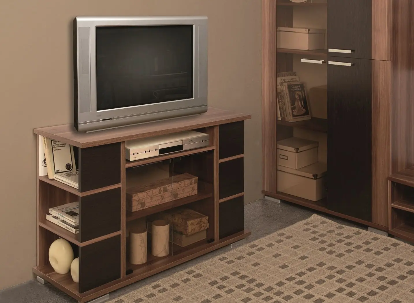 Tumba pentru TV Олмеко Vista-15 (Ash Shimo Dark/Wenge) - 2