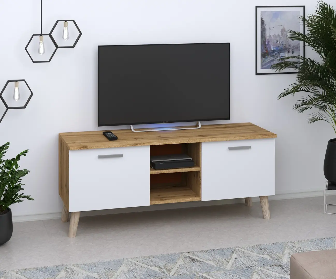 Tumba pentru TV Пехотин Argo (Sonoma Oak/White)
