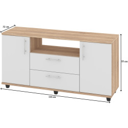 Tumba pentru TV Пехотин Borneo (Sonoma Oak/White) Thumb