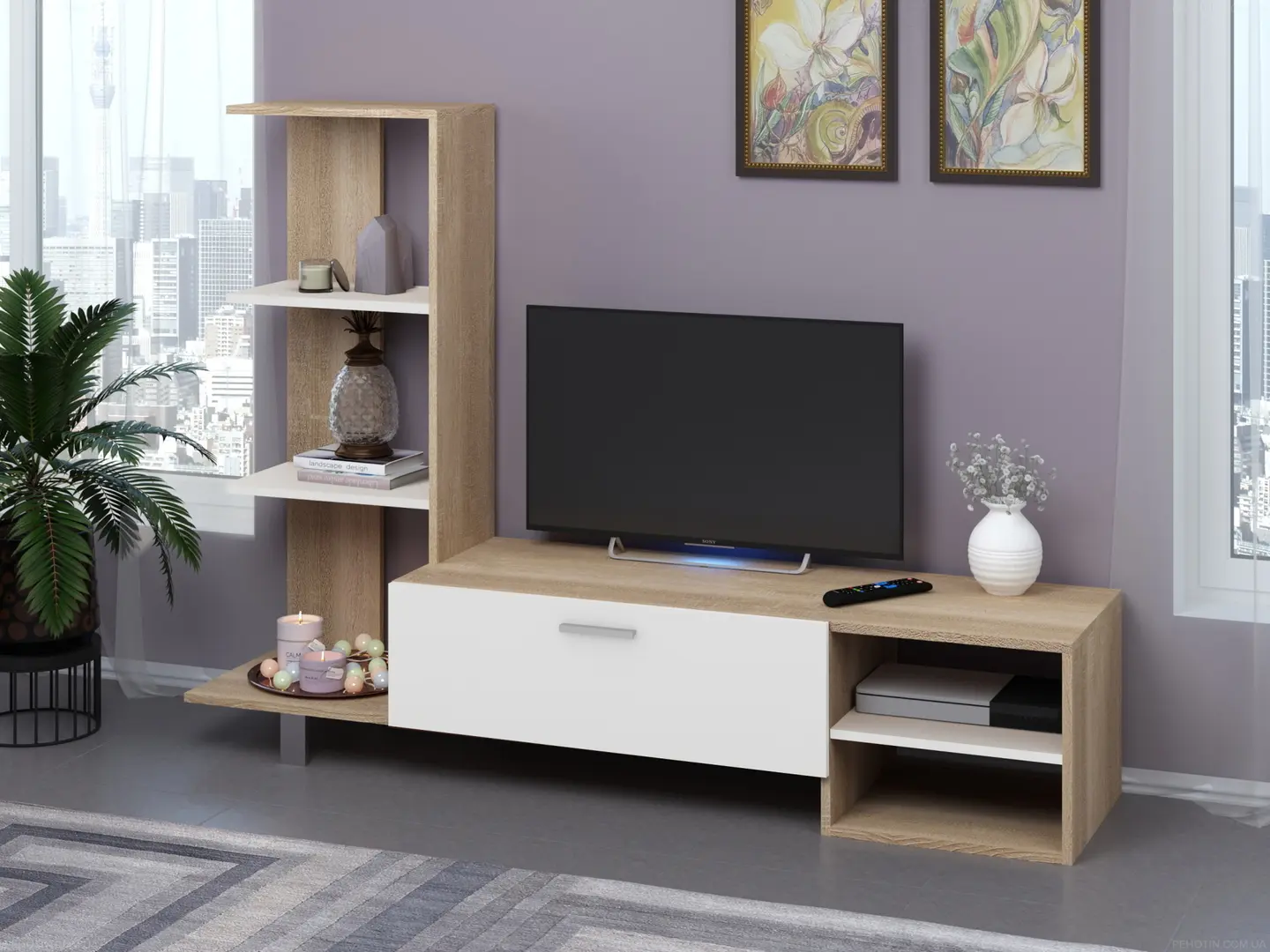 Tumba pentru TV Пехотин Dakar (Sonoma Oak/White)