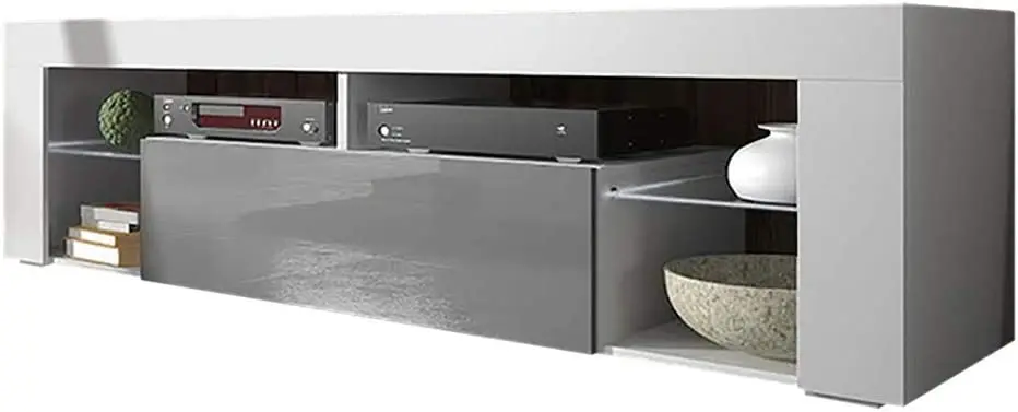 Тумба РТВ Selsey Bianko 140 (White Matt/Gray Gloss)