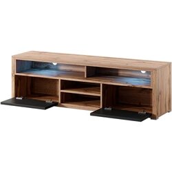 Тумба РТВ Selsey ‎Mario 140 (Wotan Oak/Black Gloss) Thumb