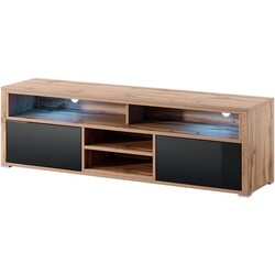 Tumba pentru TV Selsey ‎‎Mario 140 (Wotan Oak/Black Gloss)