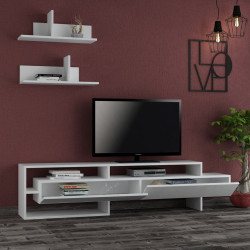 Tumba pentru TV cu rafturi Showdeko Gara (White) Thumb