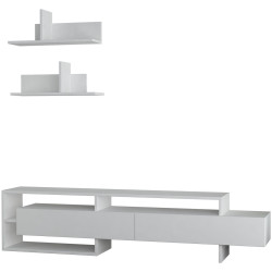 Tumba pentru TV cu rafturi Showdeko Gara (White) Thumb
