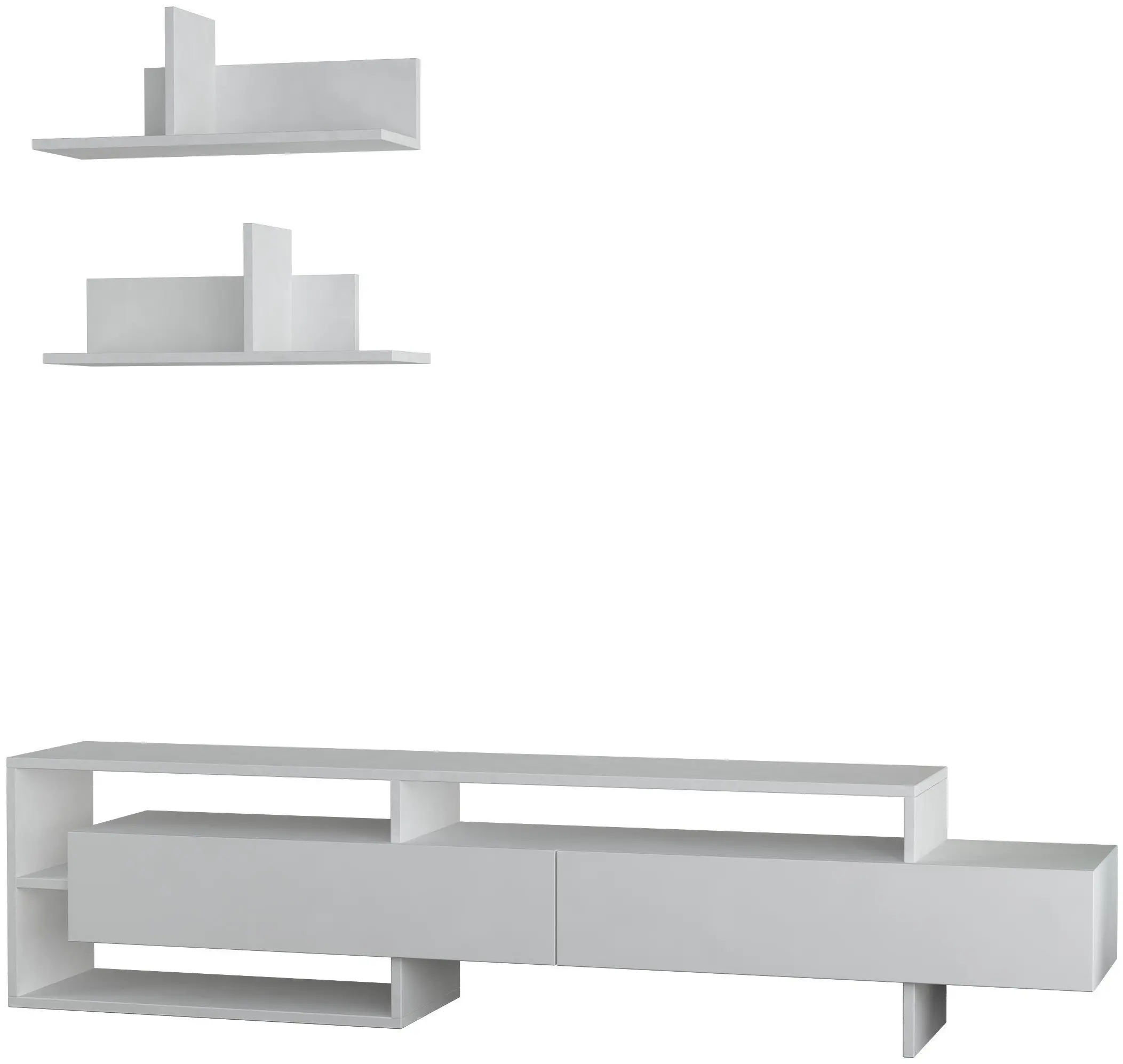 Tumba pentru TV cu rafturi Showdeko Gara (White) - 3