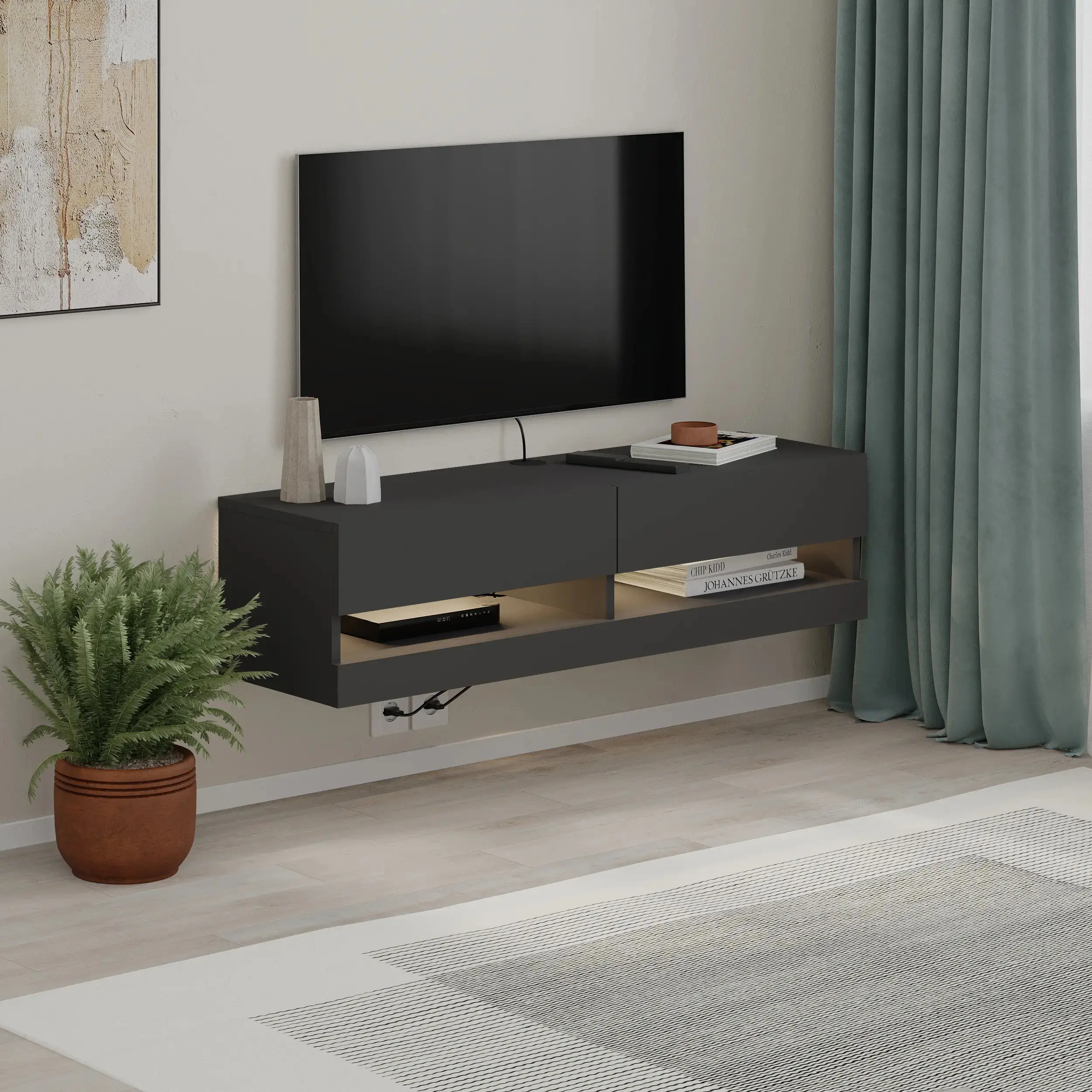 Tumba pentru TV Showdeko Moon (Anthracite) - 2