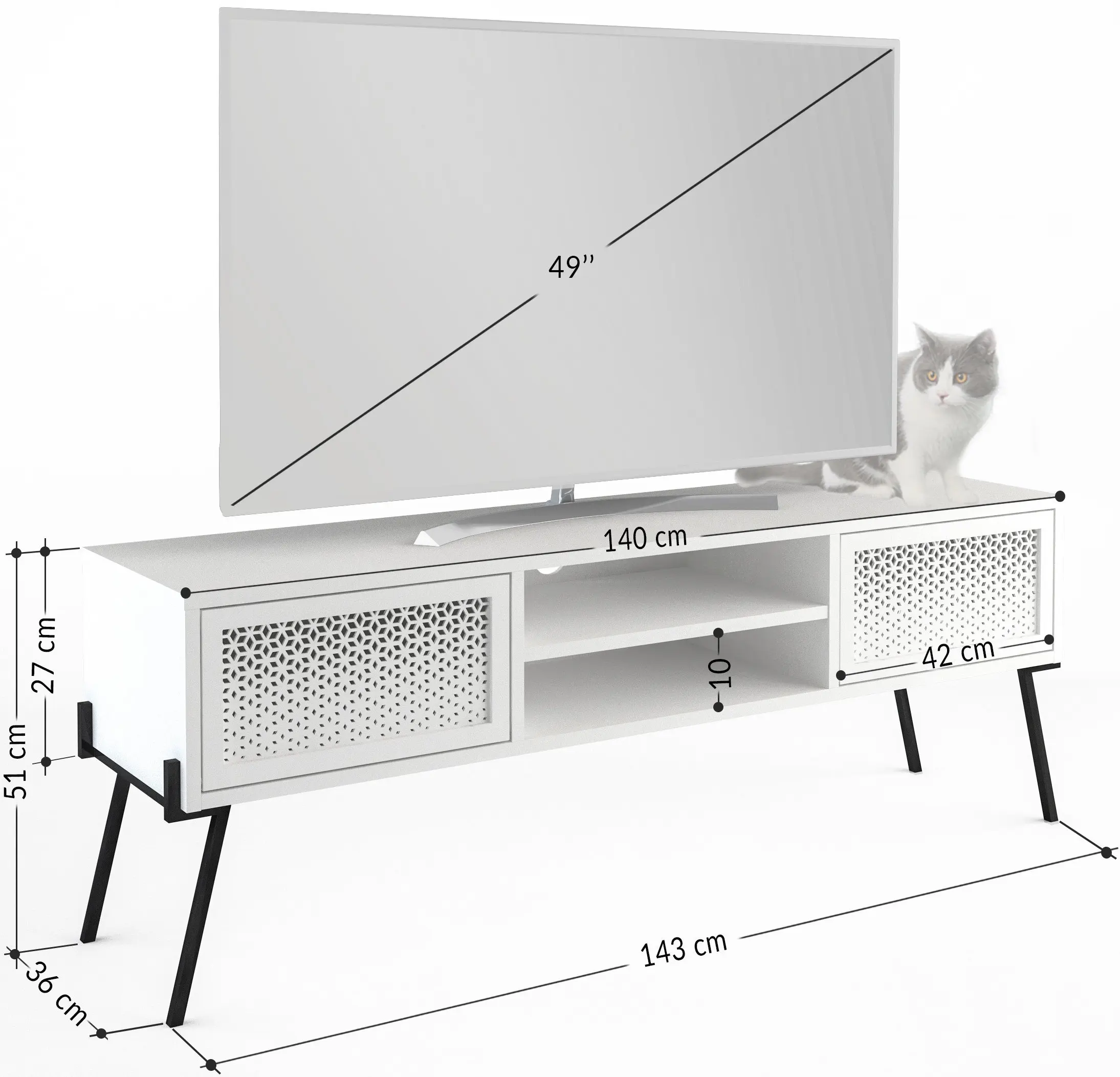 Тумба РТВ Showdeko Naive (White) - 5