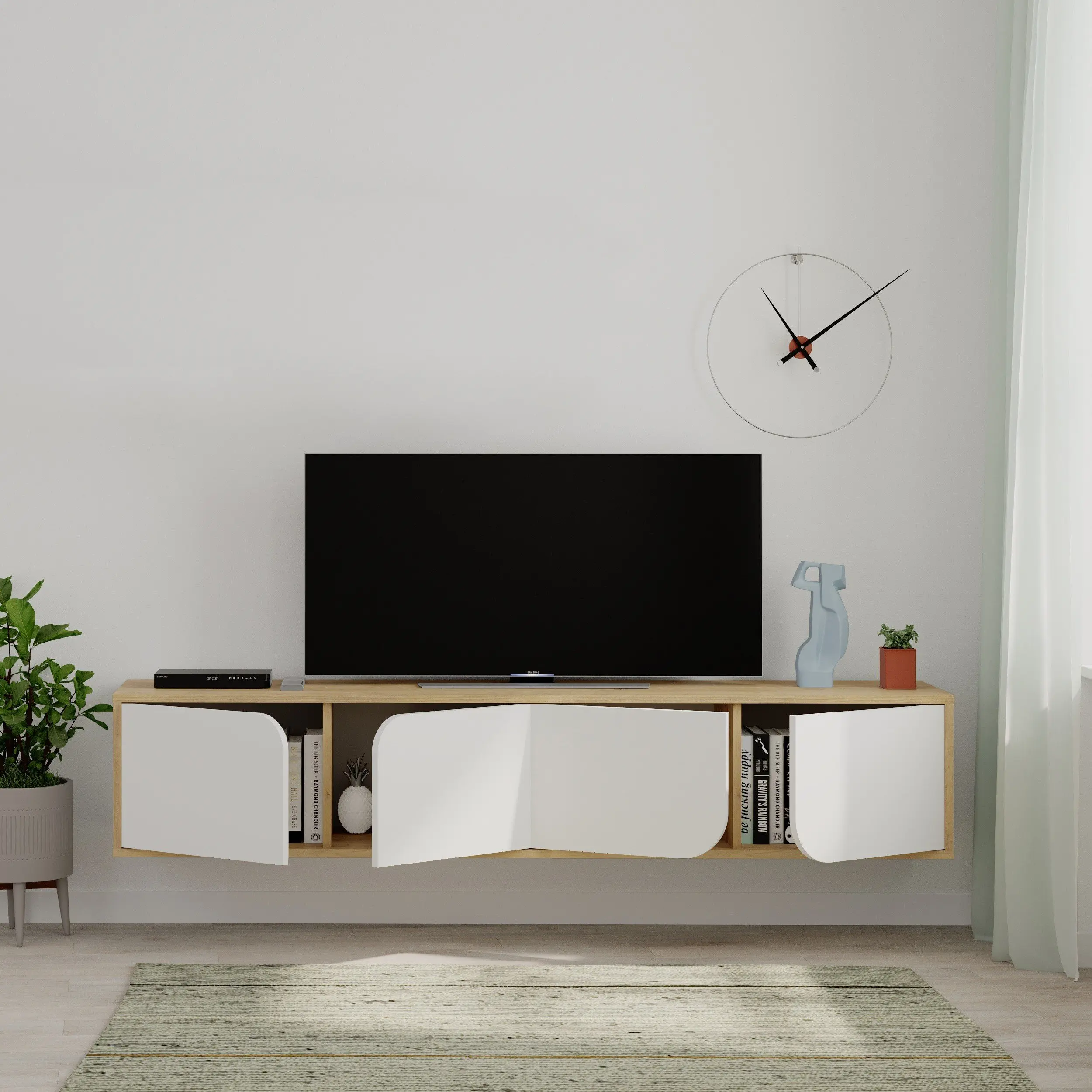 Тумба РТВ Showdeko Spark (Oak/White) - 2