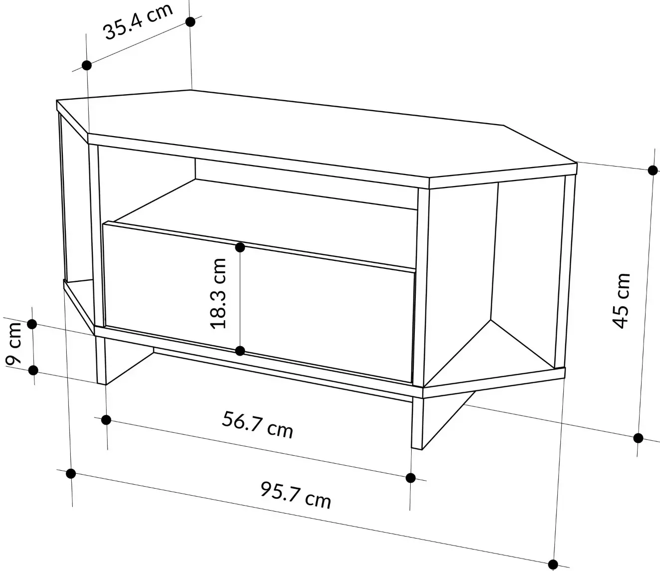 Tumba pentru TV de colt Showdeko Viva (Sapphire Oak) - 7