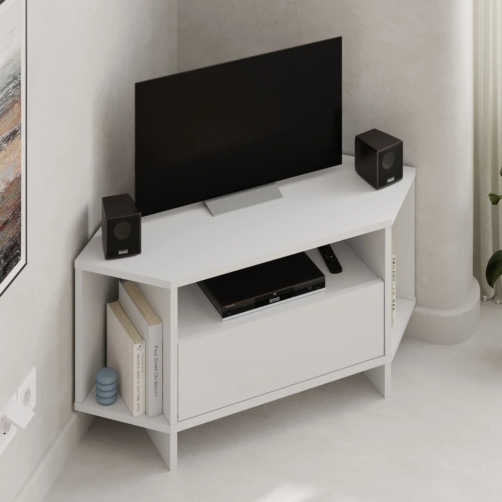 Tumba pentru TV de colt Showdeko Viva (White) - 3