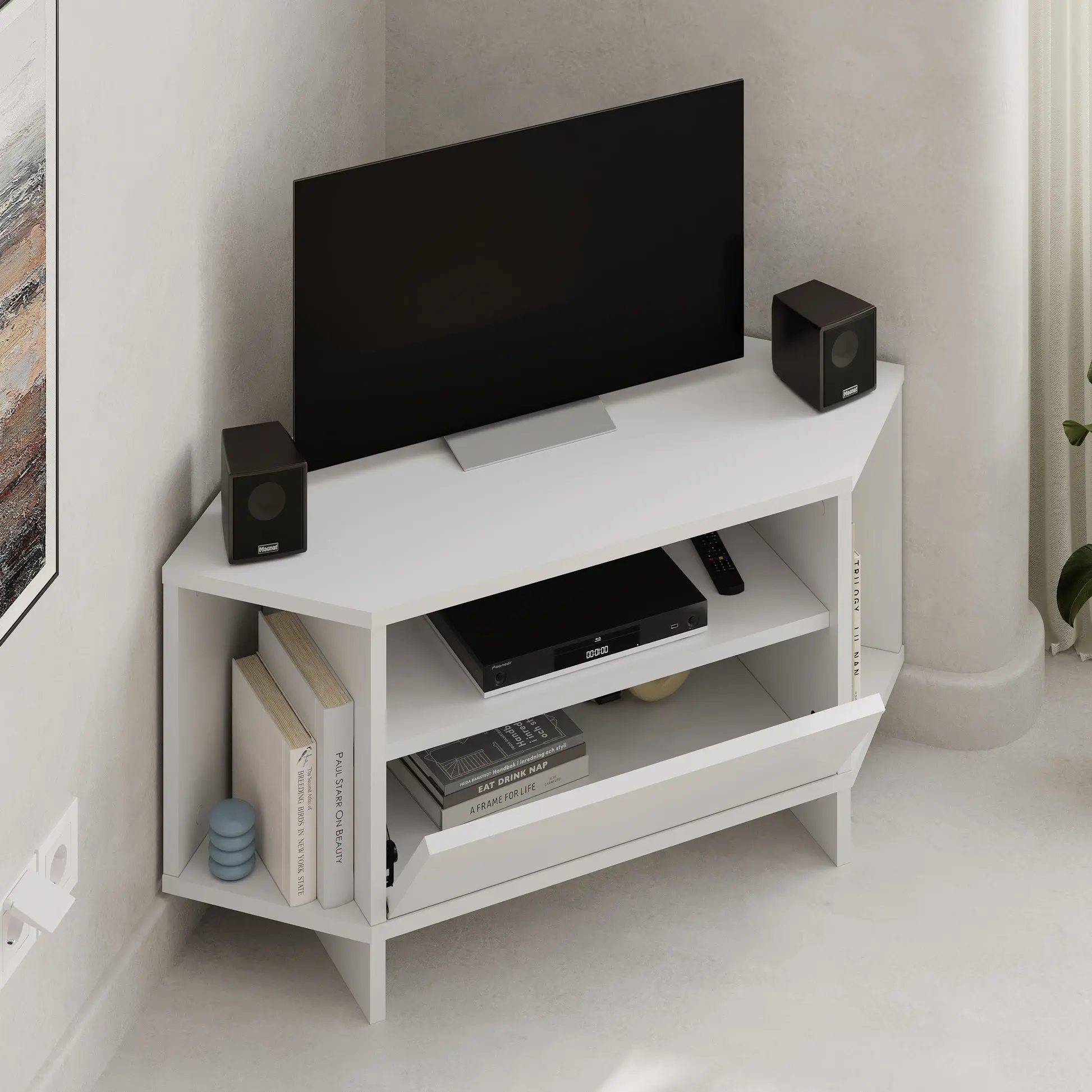 Tumba pentru TV de colt Showdeko Viva (White) - 4