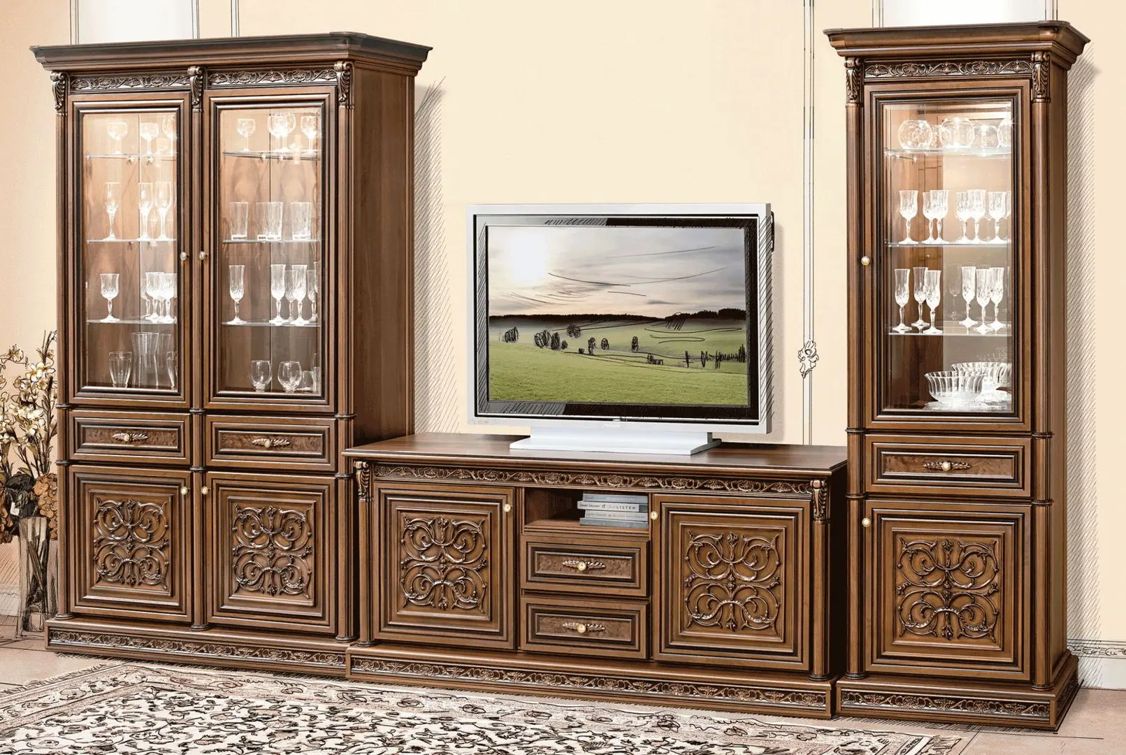 Comoda pentru TV Skay Toskana Nova 1.90 (Caravaggio Nut/Italian Nut) - 4