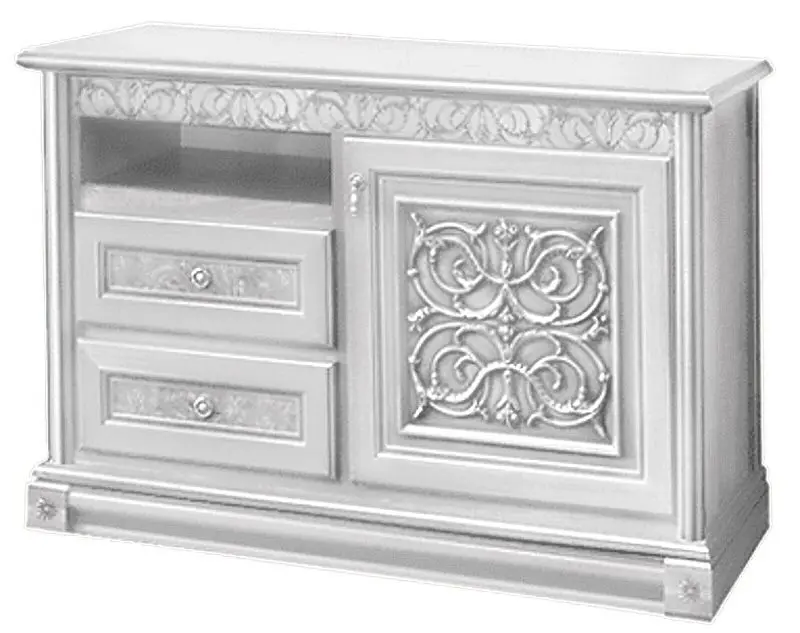 Тумба РТВ Skay Тоскана 1.28 (Белый/Серебро)