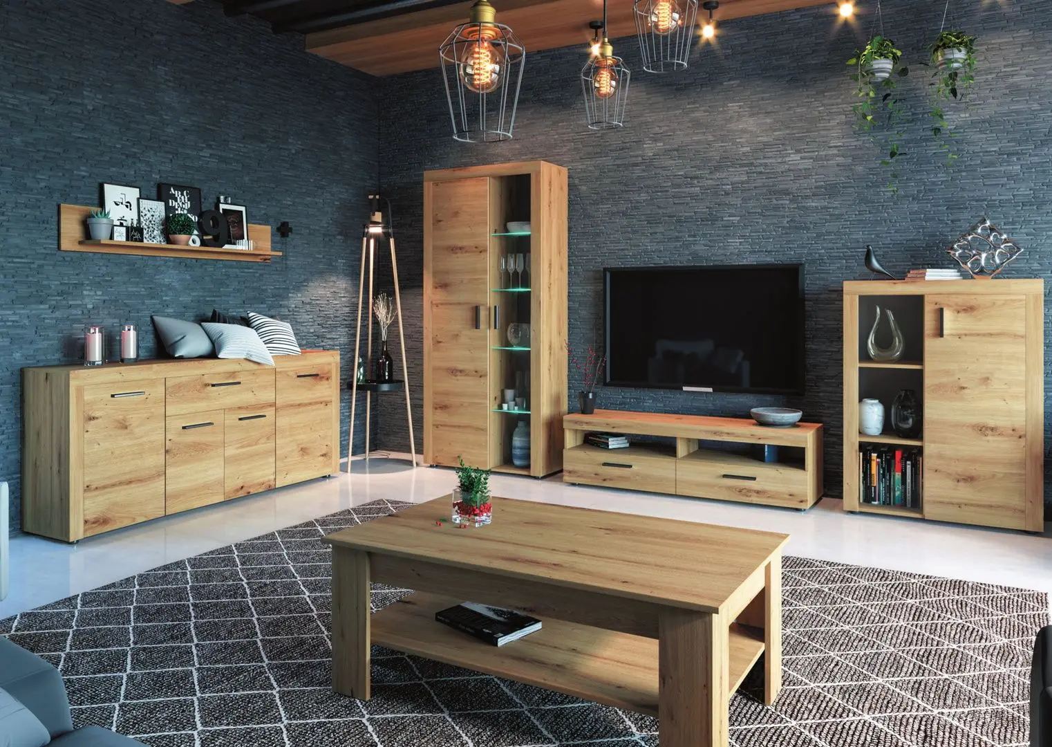 Tumba pentru TV Sokme Fokus 2S (Artisan Oak) - 4