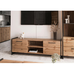 Tumba pentru TV Tempo Kondela Amoni 2D (Wotan Oak/Black)