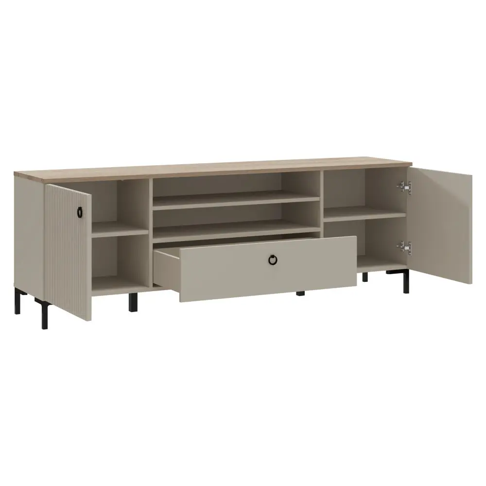 Тумба РТВ Tempo Kondela Domca 2D1S (Taupe Grey/Silverjack Oak) - 3