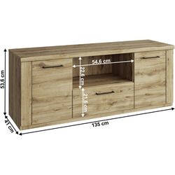 Tumba pentru TV Tempo Kondela Dorsi 2D1S 53x135 (Navarra Oak) Thumb