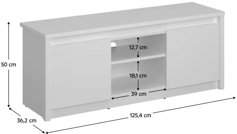 Tumba pentru TV Tempo Kondela Erodin 2D/125 (White)