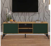 Tumba pentru TV Tempo Kondela Lugon LU1 (Dark Green/Artisan Oak)